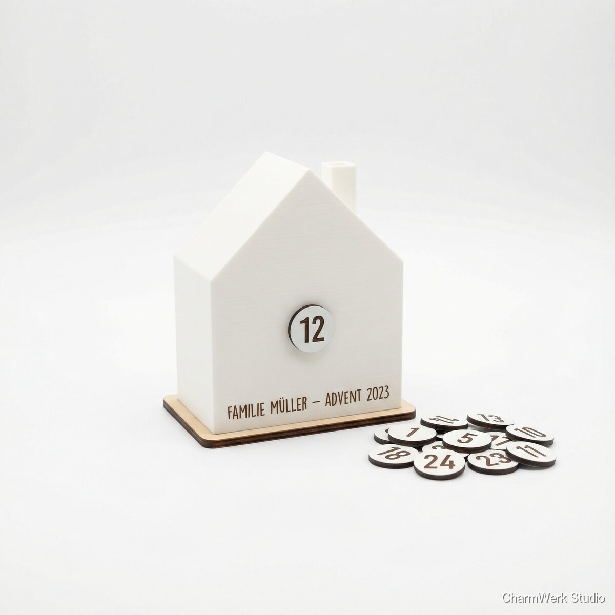 3D-gedruckter Advents-Countdown mit Magnetzahlen