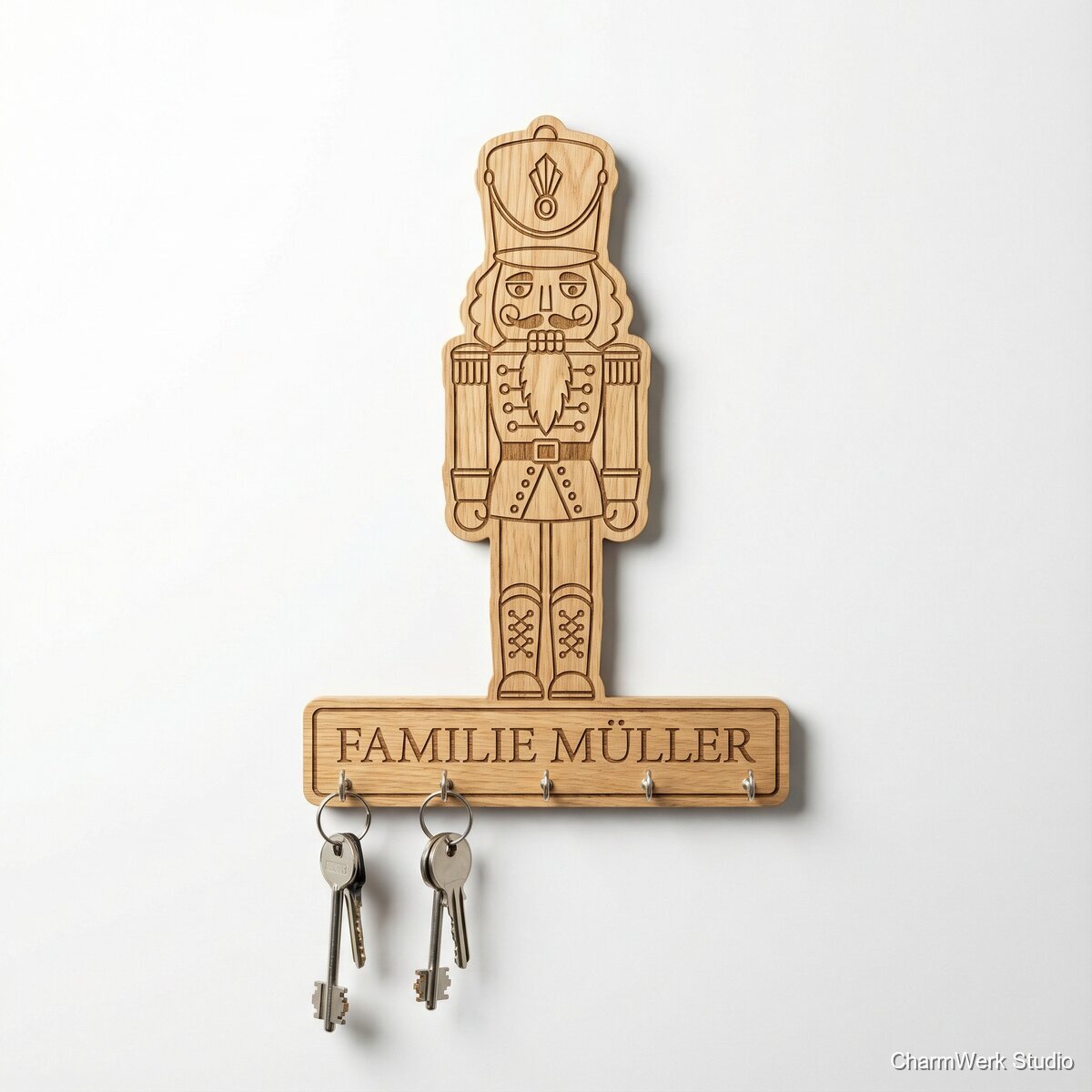 CNC-gefräster Nussknacker-Schlüsselhalter für die Diele