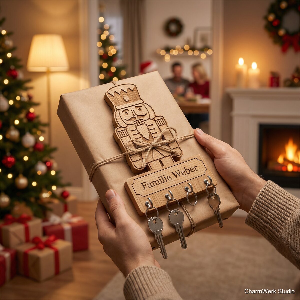 CNC-gefräster Nussknacker-Schlüsselhalter für die Diele - Lifestyle