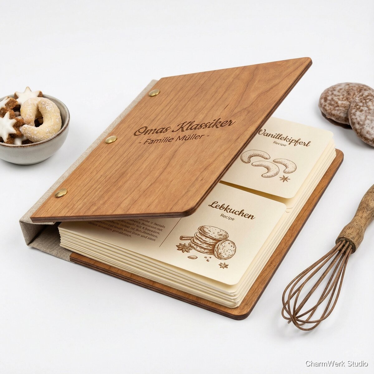 Personalisierte Weihnachtsrezept-Mappe „Omas Klassiker“ - Seitenansicht