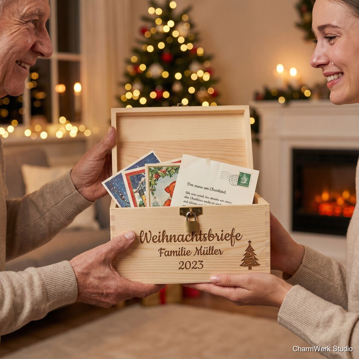 Personalisierte „Weihnachtsbrief“-Erinnerungsbox mit Schloss - Lifestyle