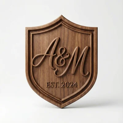 CNC-gefrästes Familienwappen als Wandrelief