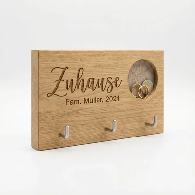 Schlüsselbrett „Zuhause“ mit Ringablage-Nische
