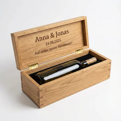 CNC-gefräste Wein-/Sektkiste mit Flaschenbett