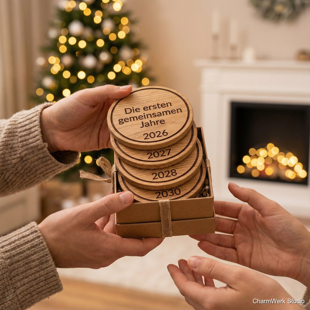 CNC-gefräste Untersetzer „Die ersten gemeinsamen Jahre“ - Lifestyle