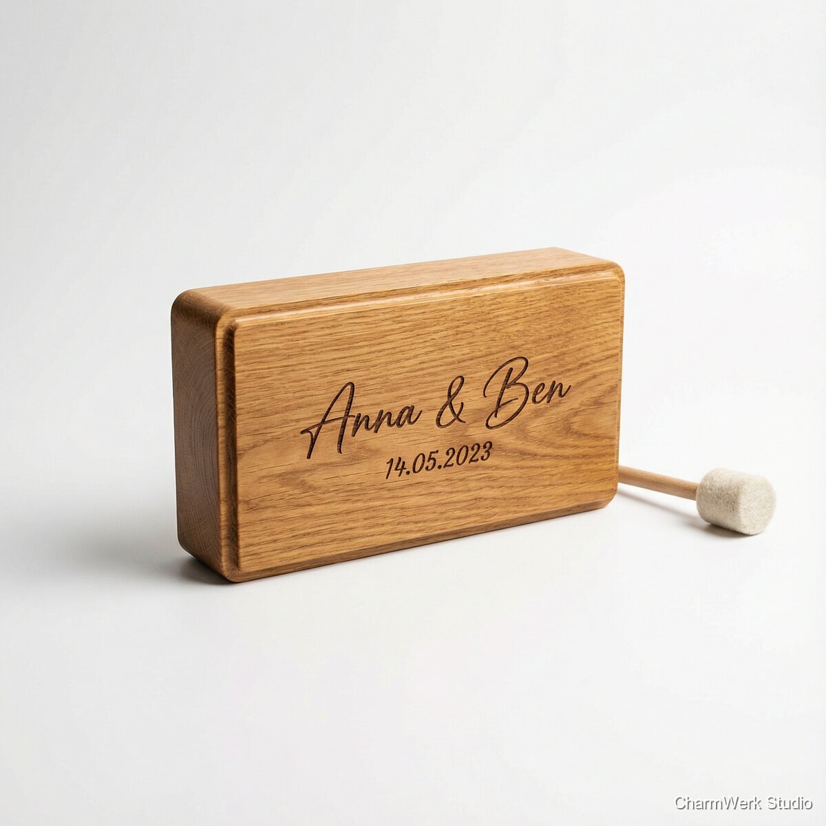 CNC-gefrästes Klangholz „Unsere Namen“