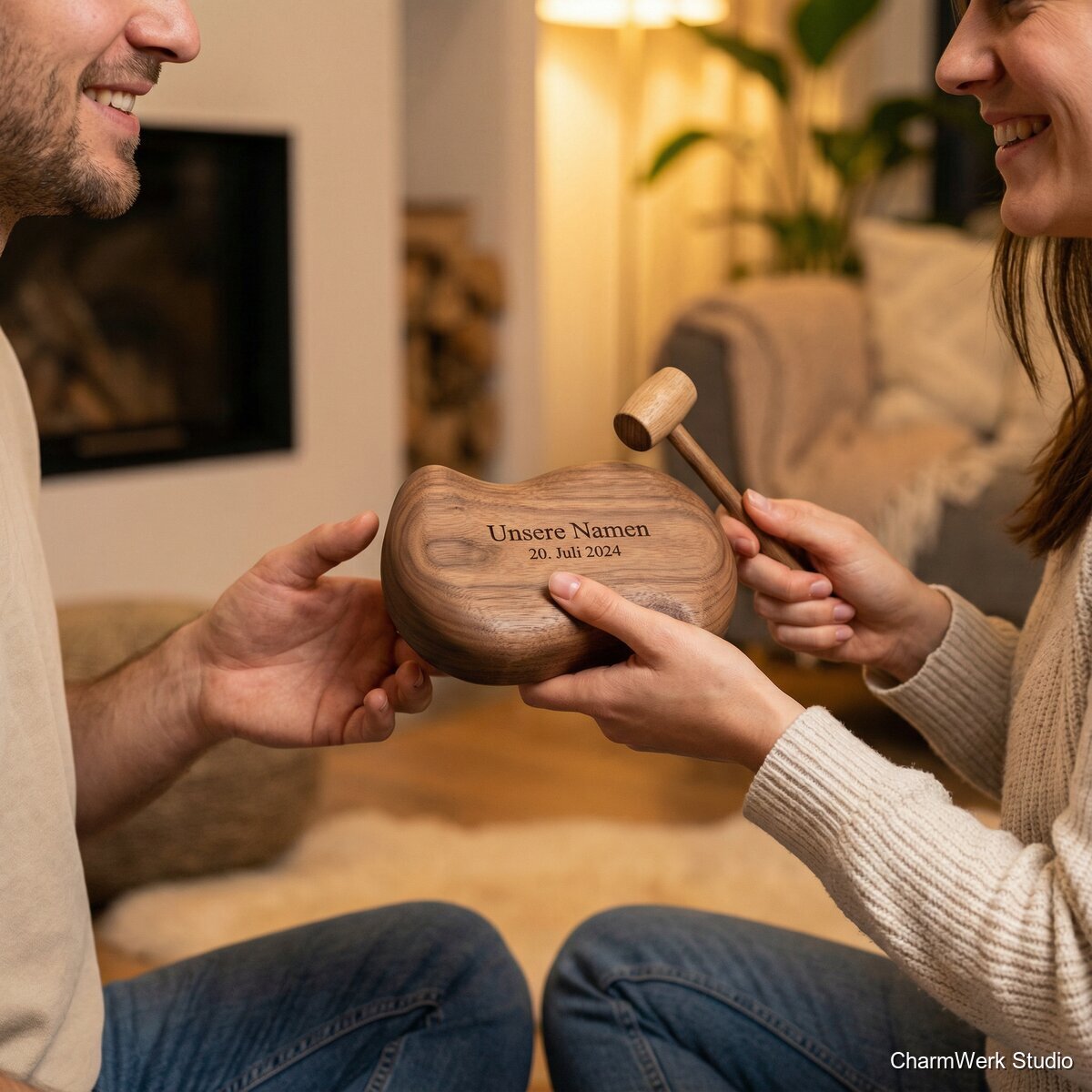 CNC-gefrästes Klangholz „Unsere Namen“ - Lifestyle