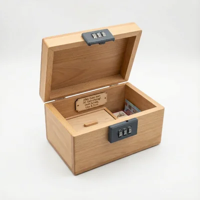 Geburtstags-Schatzkiste mit Zahlenschloss und Geheimfach