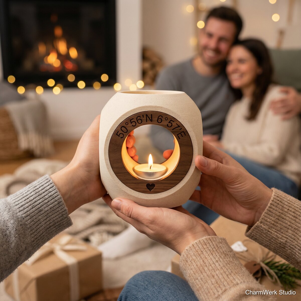 3D-gedruckter „Koordinaten“-Kerzenhalter - Lifestyle