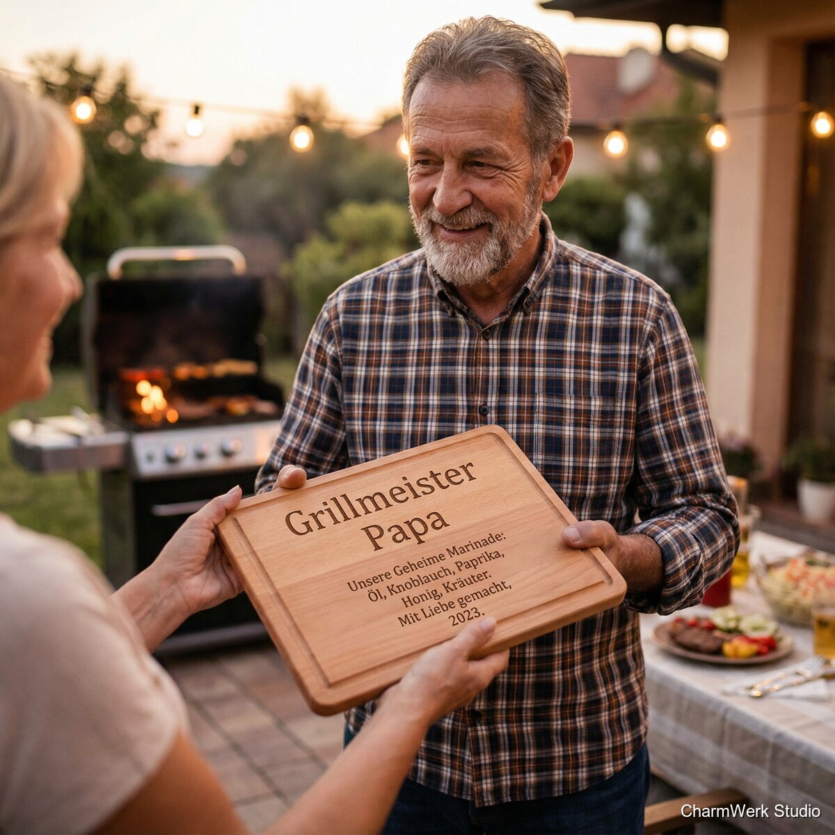 Grillmeister-Schneidbrett mit Familienrezept - Lifestyle