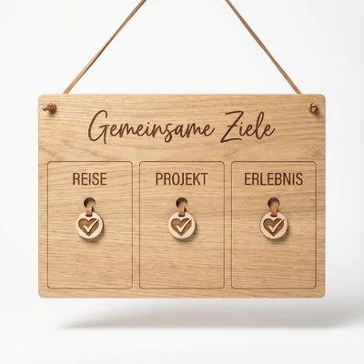 Lasergraviertes „Gemeinsame Ziele“-Board