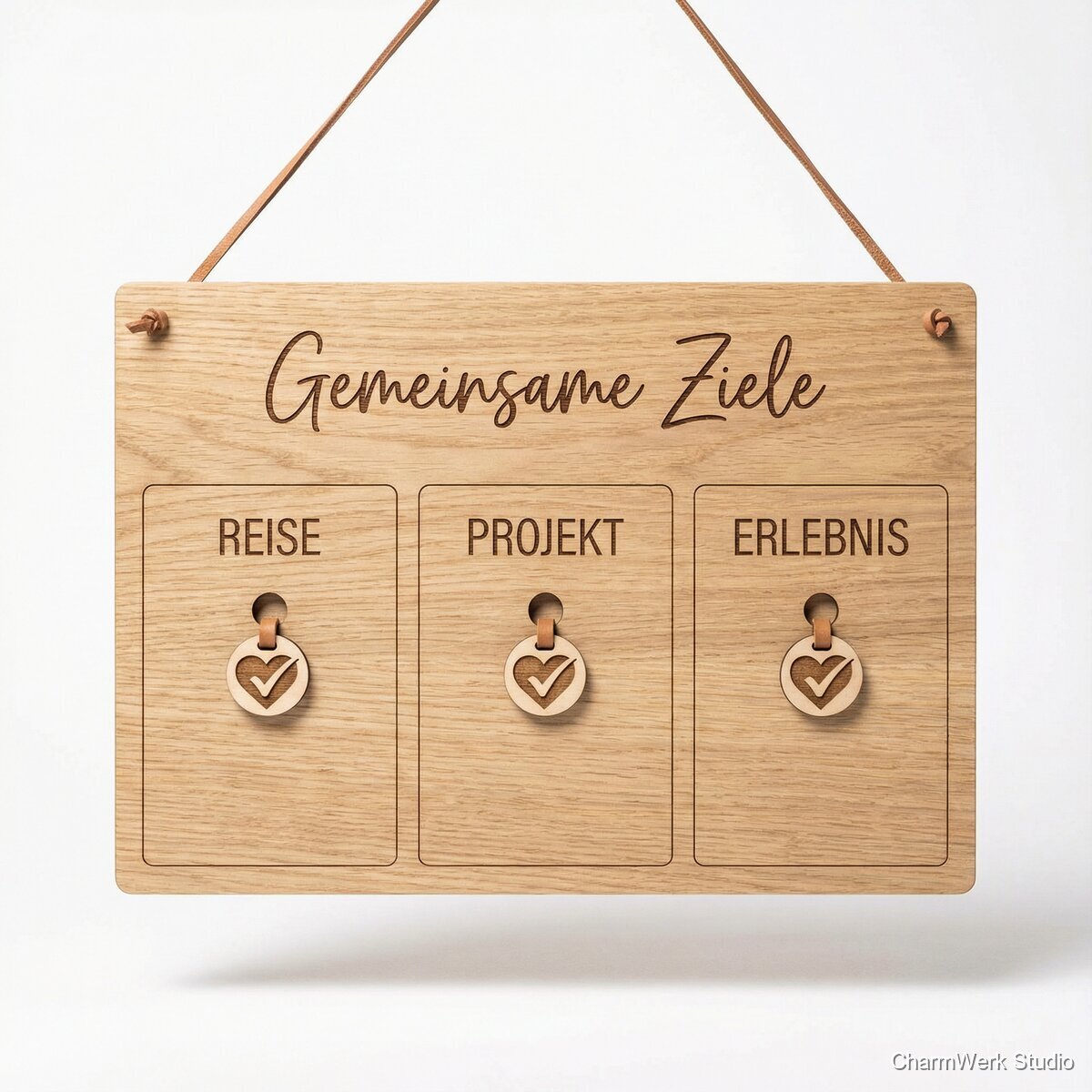 Lasergraviertes „Gemeinsame Ziele“-Board