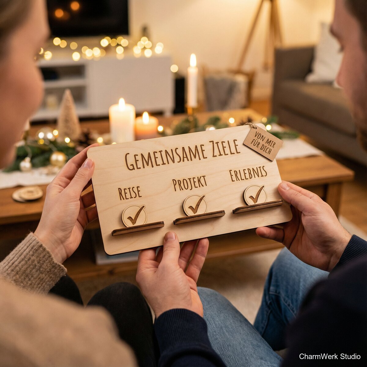 Lasergraviertes „Gemeinsame Ziele“-Board - Lifestyle