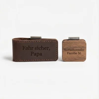 Graviertes Auto-Visier-Clip-Set „Fahr sicher, Papa“