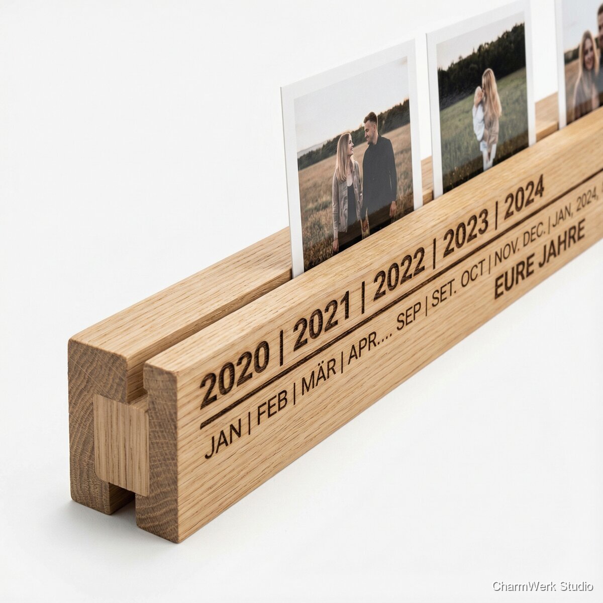 CNC-gefräste Fotoleiste mit Datumsskala - Seitenansicht