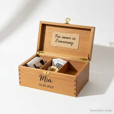Personalisierte Geburtstags-Erinnerungsbox aus Holz