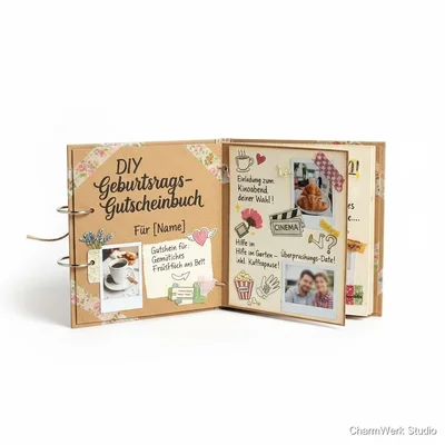 DIY Geburtstagsgutscheinbuch im Mini-Scrapbook-Stil