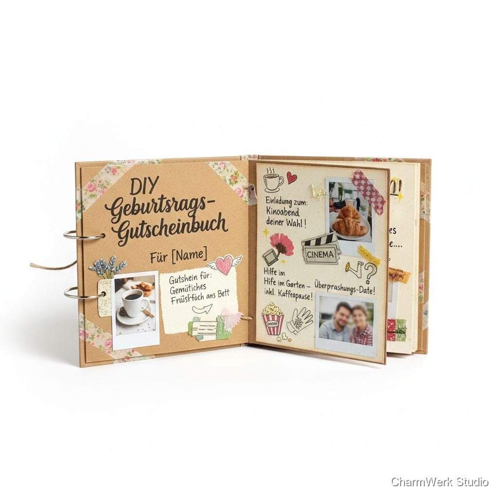 DIY Geburtstagsgutscheinbuch im Mini-Scrapbook-Stil