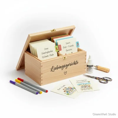 Personalisierte Rezeptkarten-Box „Lieblingsgerichte“
