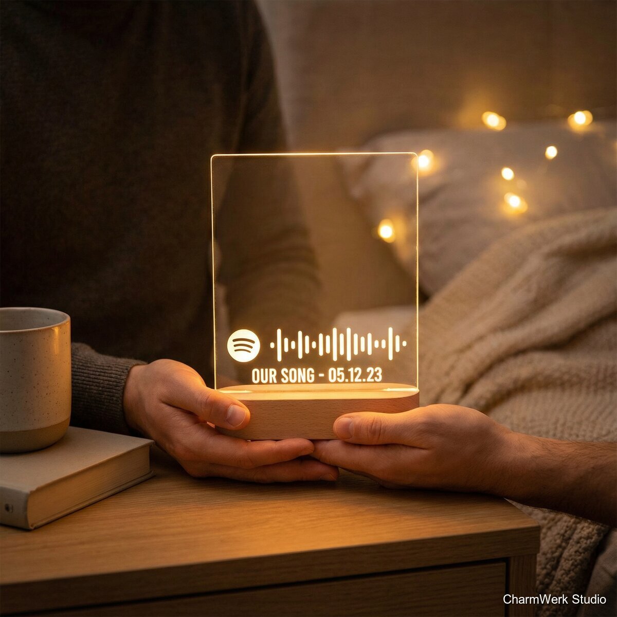 Acryl-Nachtlicht mit eurem Songcode - Lifestyle