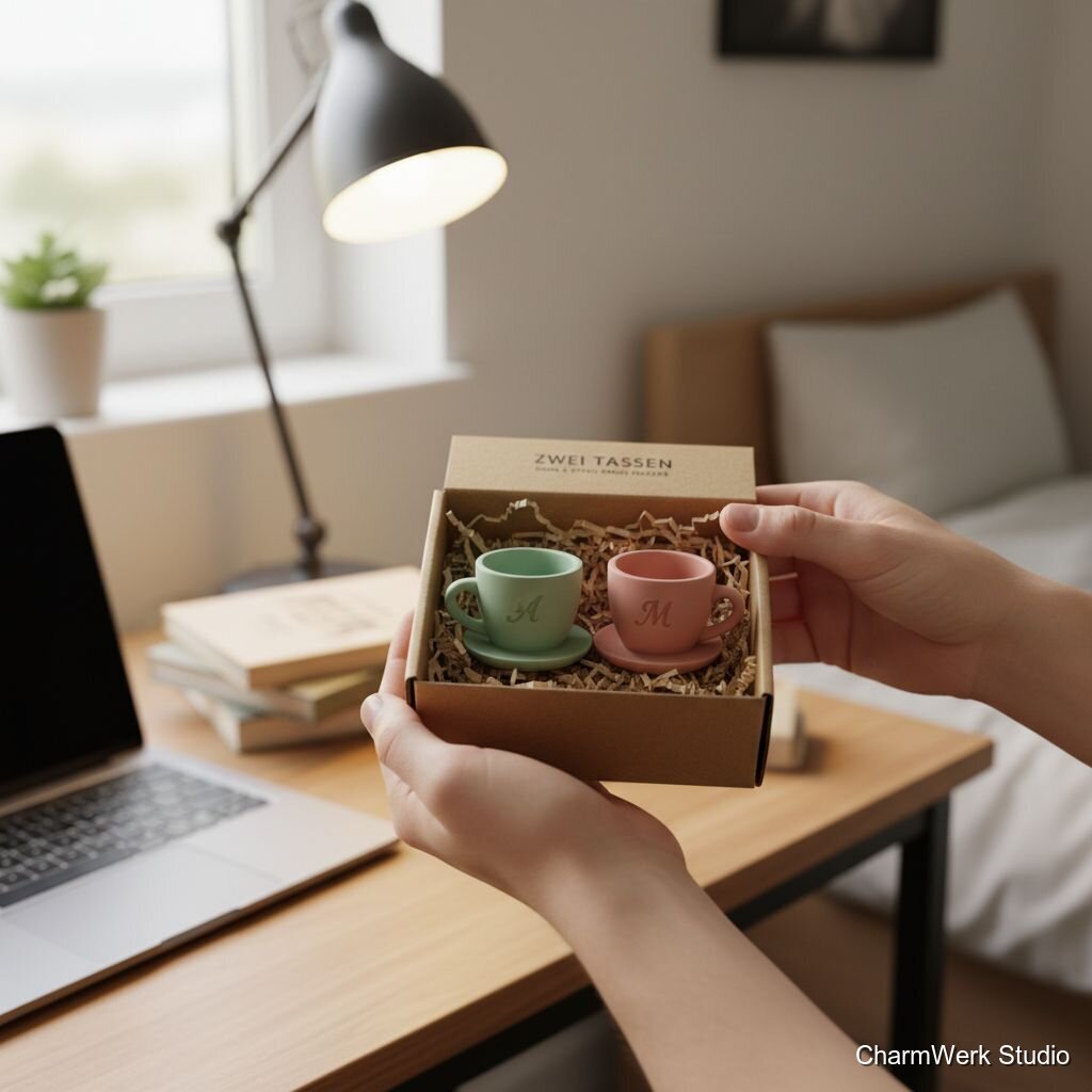 3D-gedrucktes „Zwei Tassen“-Kabelhalter-Set - Lifestyle