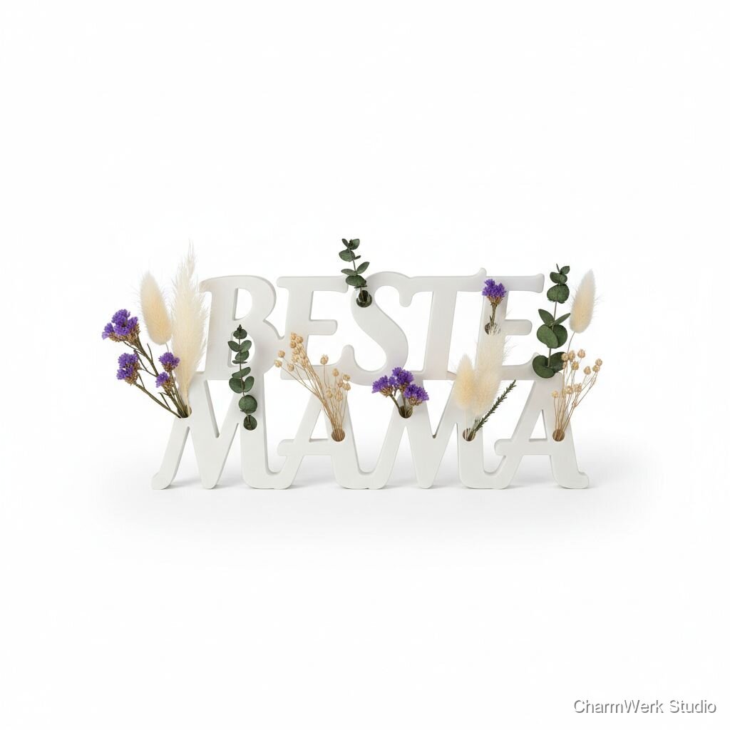 Blumensteck-„Mama“-Schriftzug mit Steckplätzen