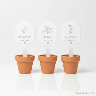 Kräuterstecker-Set mit personalisierten Icons