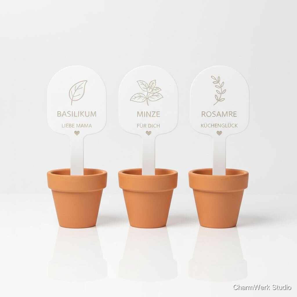Kräuterstecker-Set mit personalisierten Icons