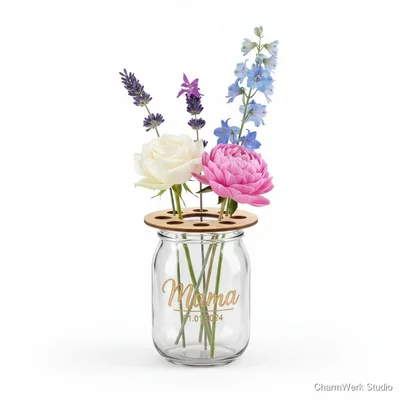 Personalisierter Blumenvasen-Ring für Einmachglas