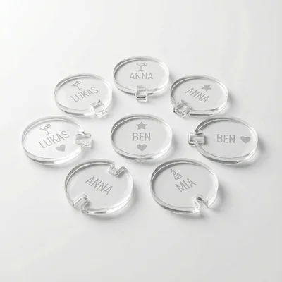 Acryl-Drinkmarker-Set mit Namen für die Party
