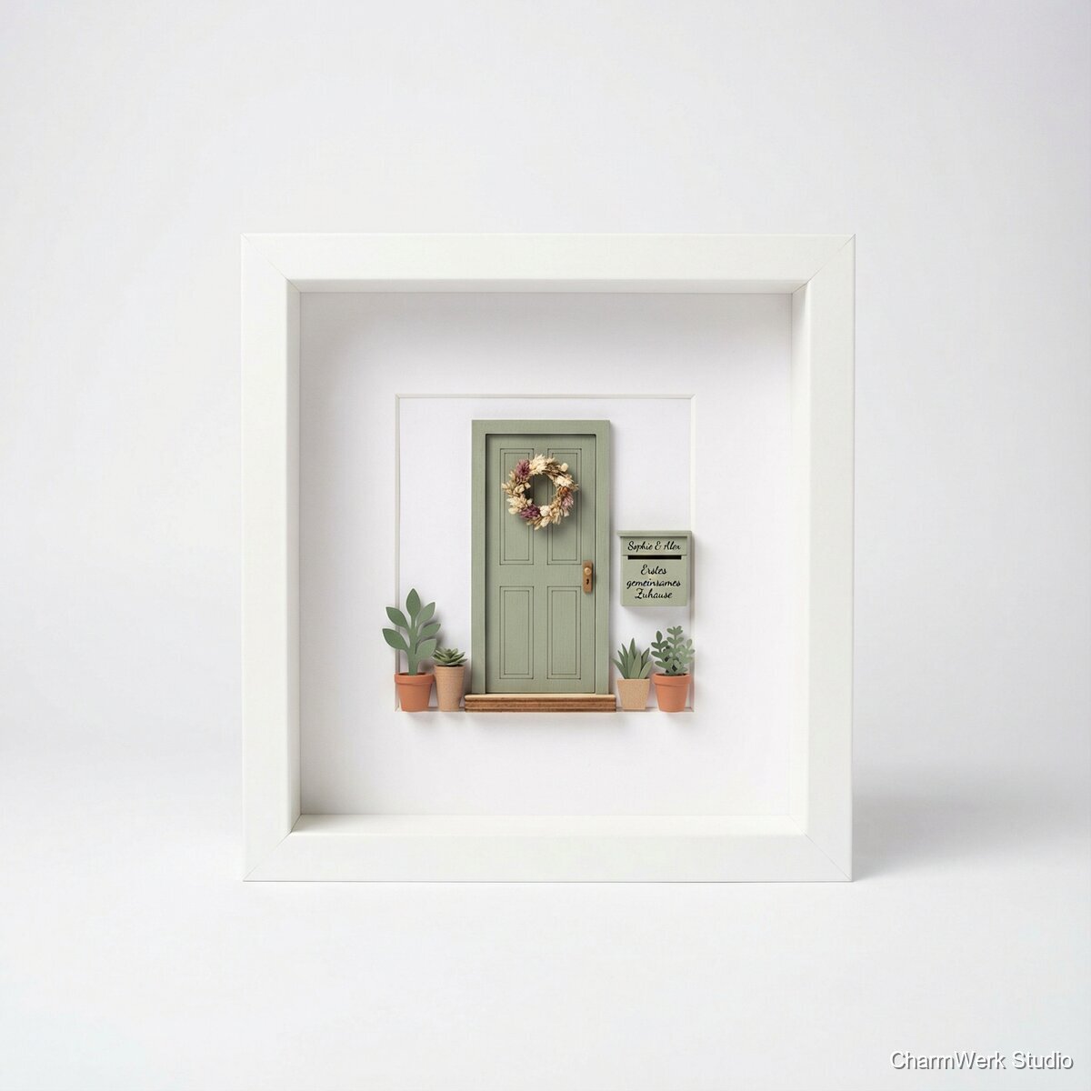 „Erstes gemeinsames Zuhause“ Mini-Diorama im Bilderrahmen