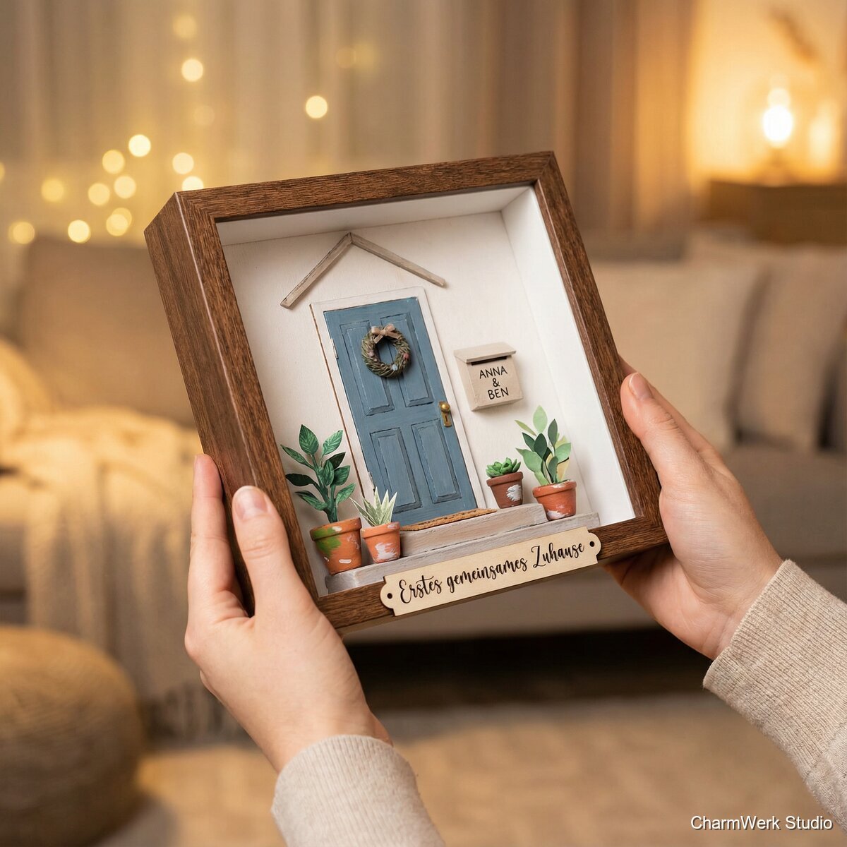 „Erstes gemeinsames Zuhause“ Mini-Diorama im Bilderrahmen - Lifestyle