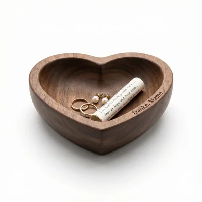 CNC-gefräste Herz-Schale für Schmuck & Erinnerungen