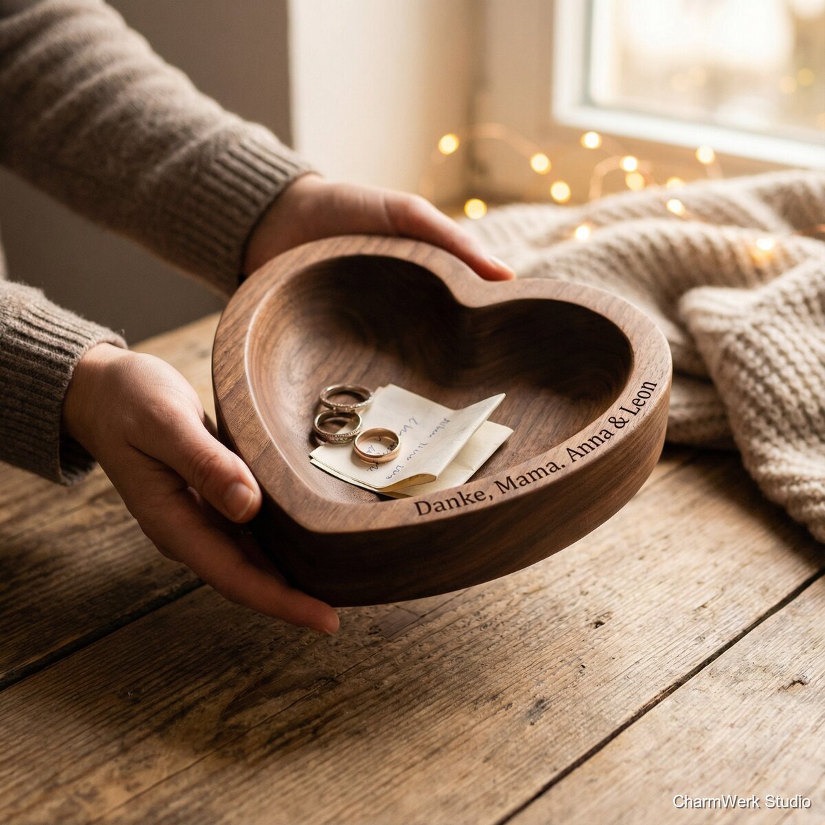 CNC-gefräste Herz-Schale für Schmuck & Erinnerungen - Lifestyle