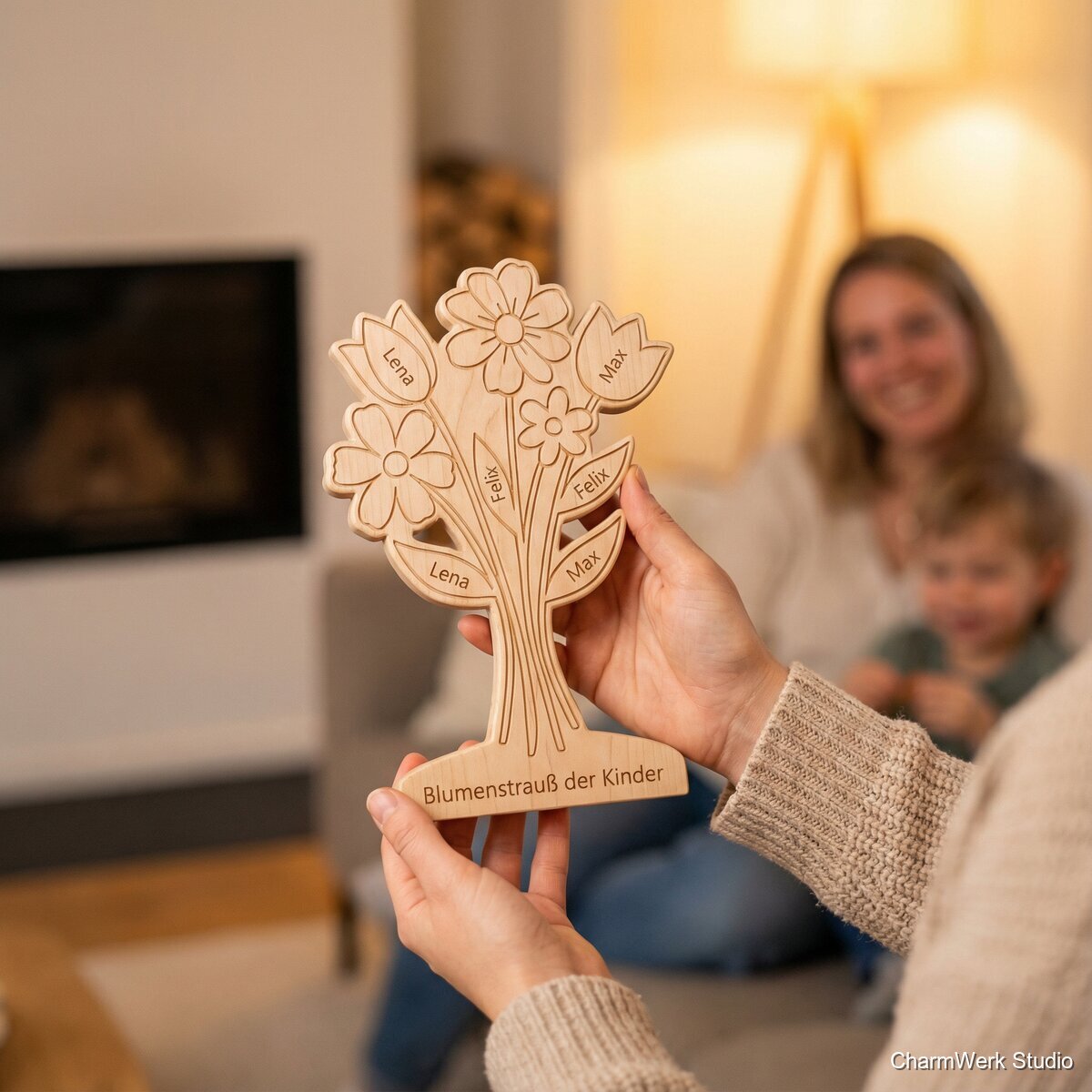 Wandrelief „Blumenstrauß der Kinder“ mit Namen - Lifestyle