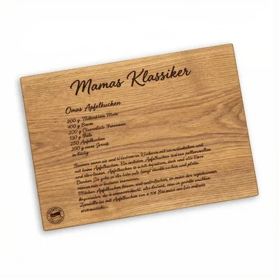 Rezeptbrett „Mamas Klassiker“ mit Familienrezept-Fräsung