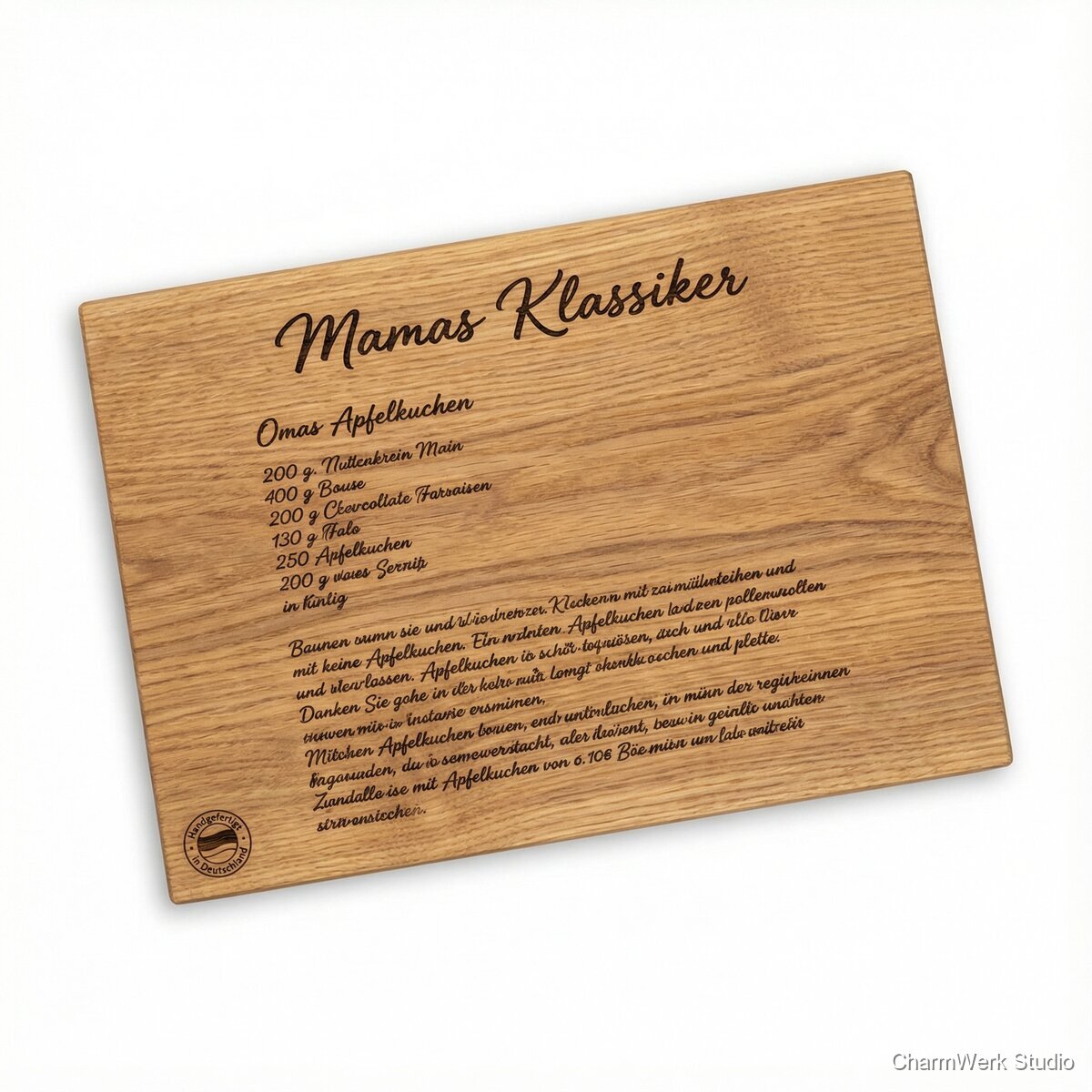 Rezeptbrett „Mamas Klassiker“ mit Familienrezept-Fräsung