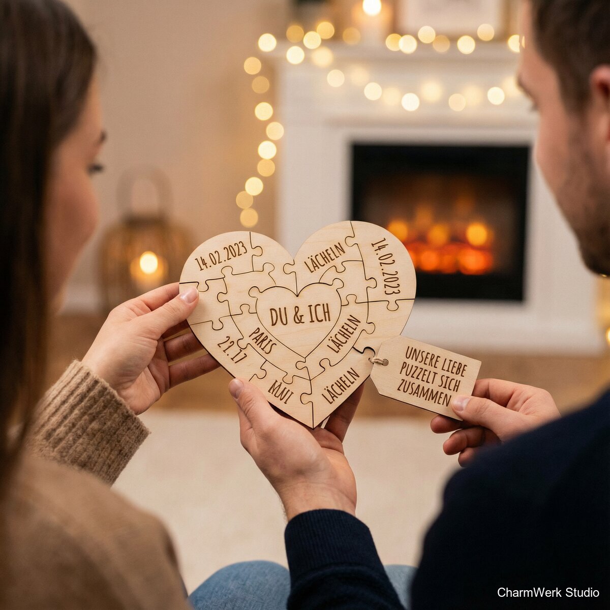 Herz-Puzzle aus Holz mit Botschaft - Lifestyle