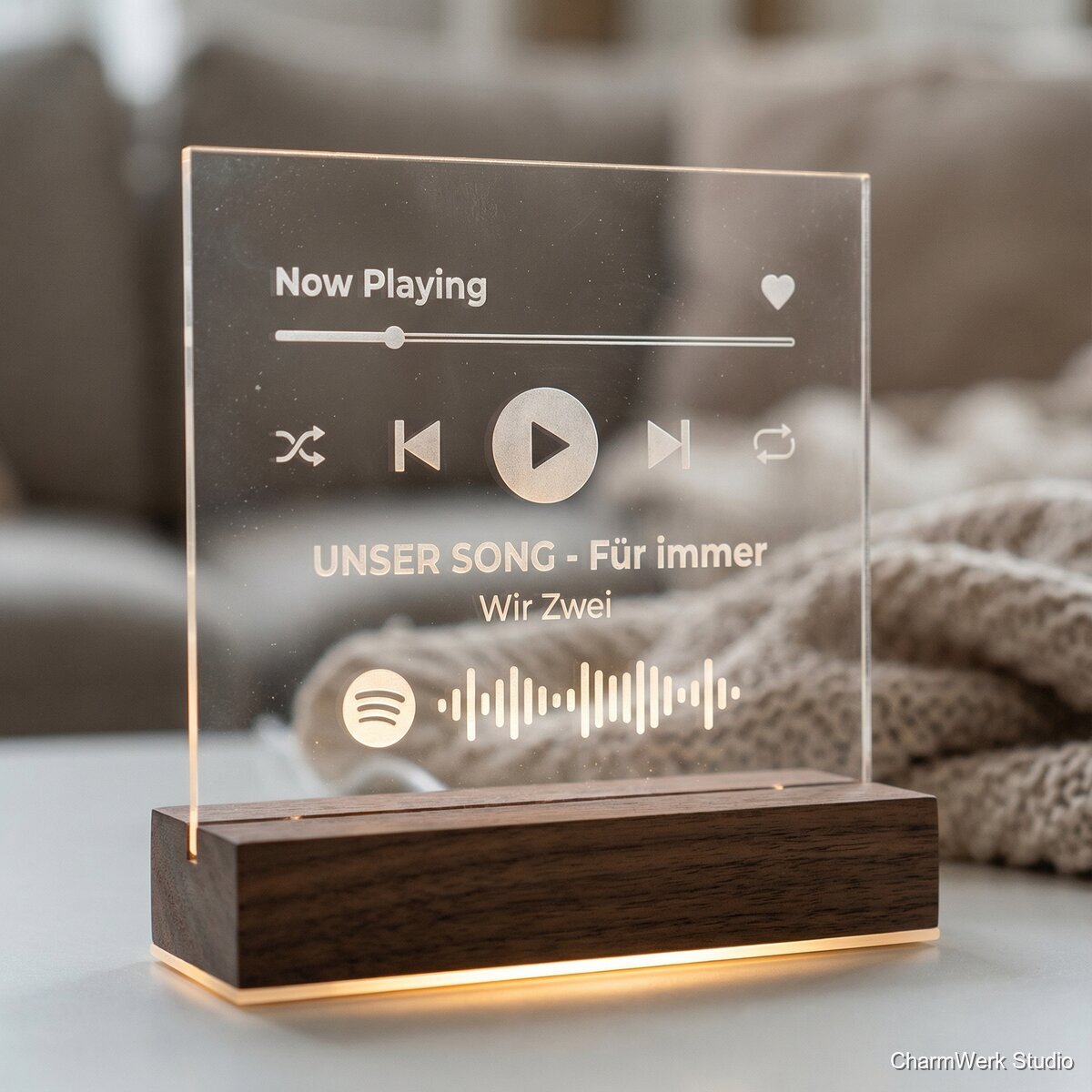 Acryl-„Spotify“-Schild mit eurem Song - Detailansicht