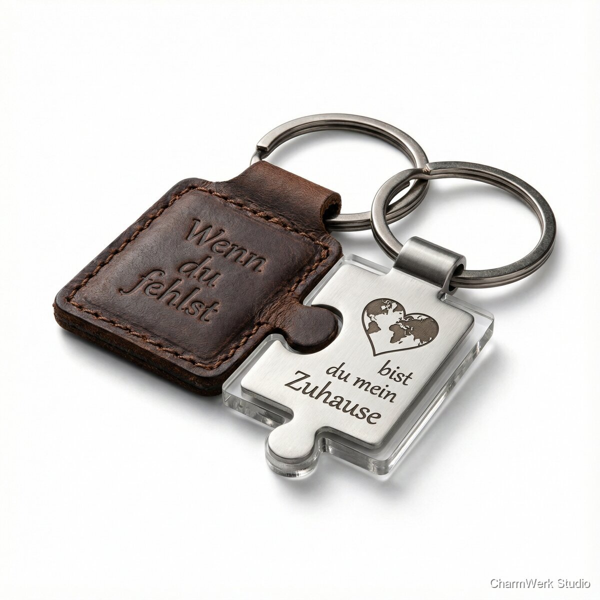 Schlüsselanhänger-Set „Wenn du fehlst“ (2-teilig) - Seitenansicht