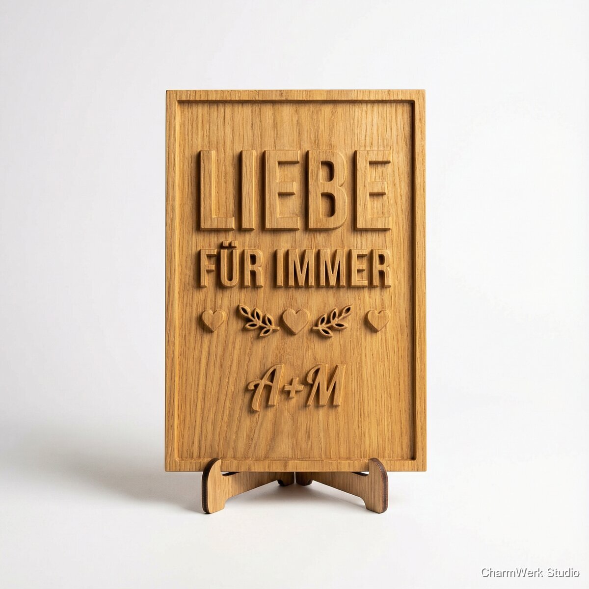 CNC-gefräste Liebeskarte als Holzrelief