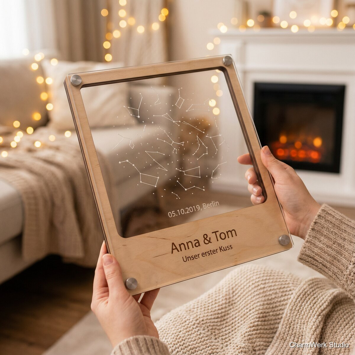 „Sternbild eurer Nacht“ Holz-Acryl-Wandbild - Lifestyle