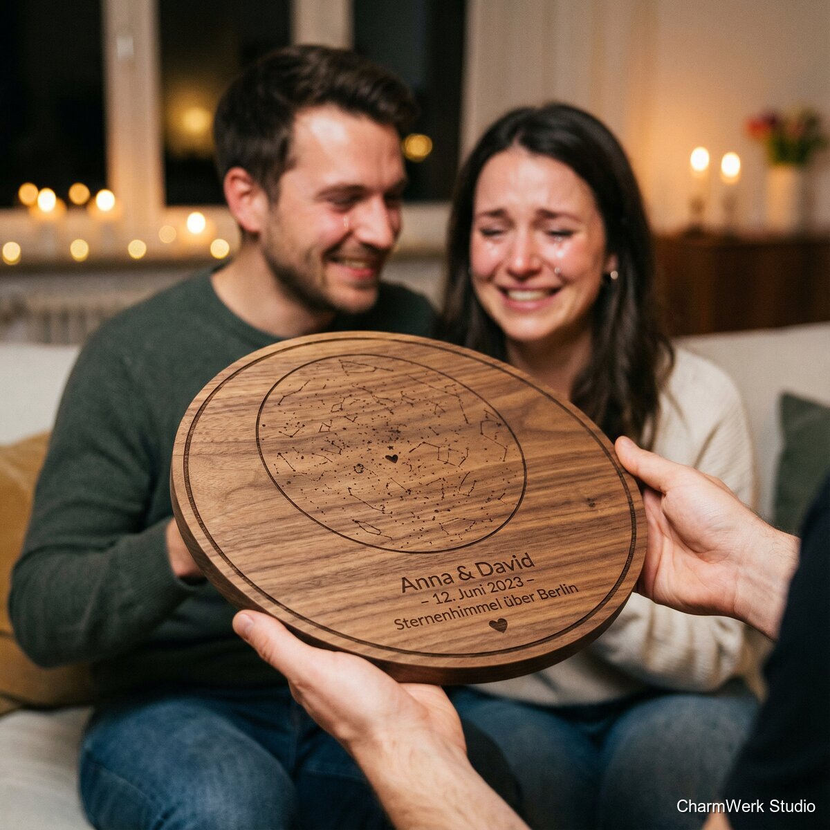 Topografische Sternenhimmel-Plakette vom Hochzeitsabend - Lifestyle