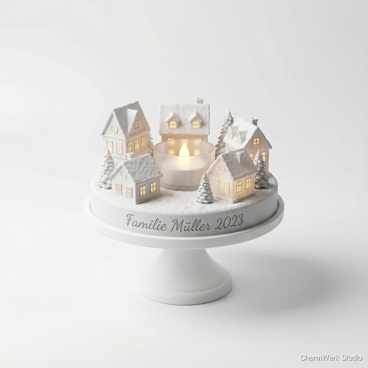 3D-gedrucktes LED-Weihnachtsdorf im Mini-Format