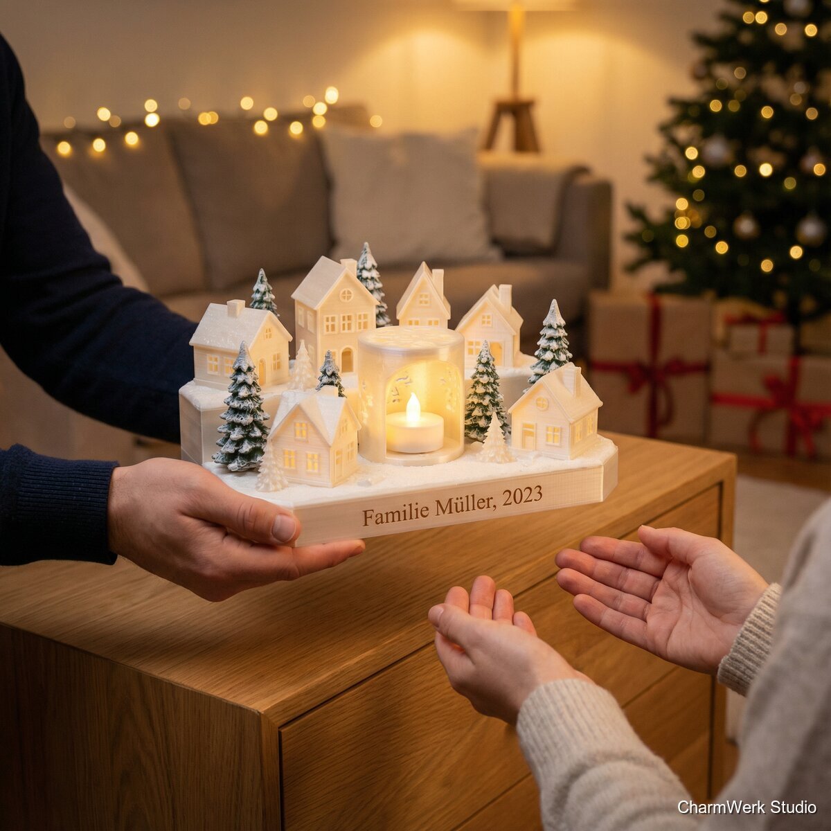 3D-gedrucktes LED-Weihnachtsdorf im Mini-Format - Lifestyle