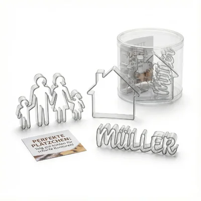 Weihnachts-Cookie-Cutter-Set mit Familienmotiven