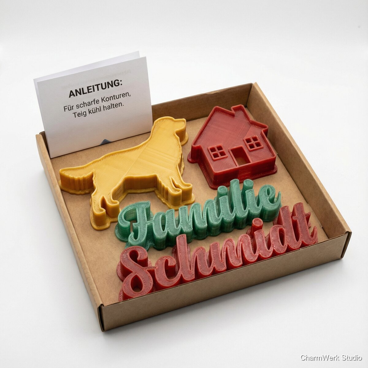 Weihnachts-Cookie-Cutter-Set mit Familienmotiven - Seitenansicht