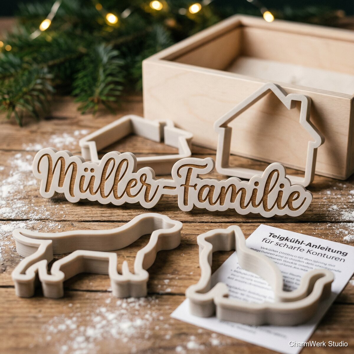 Weihnachts-Cookie-Cutter-Set mit Familienmotiven - Detailansicht