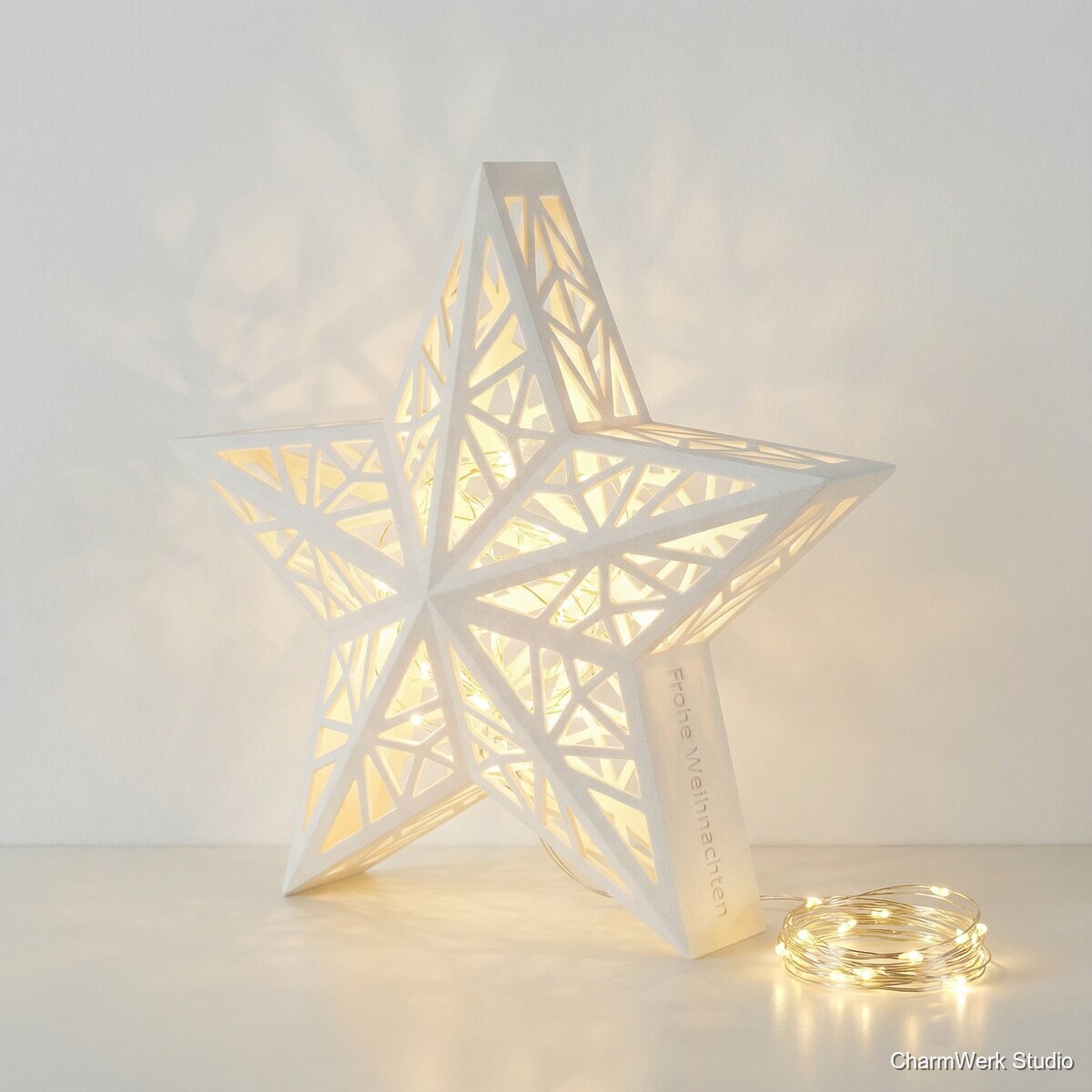 Weihnachtsstern-Lampenschirm für warmes Ambientelicht - Seitenansicht