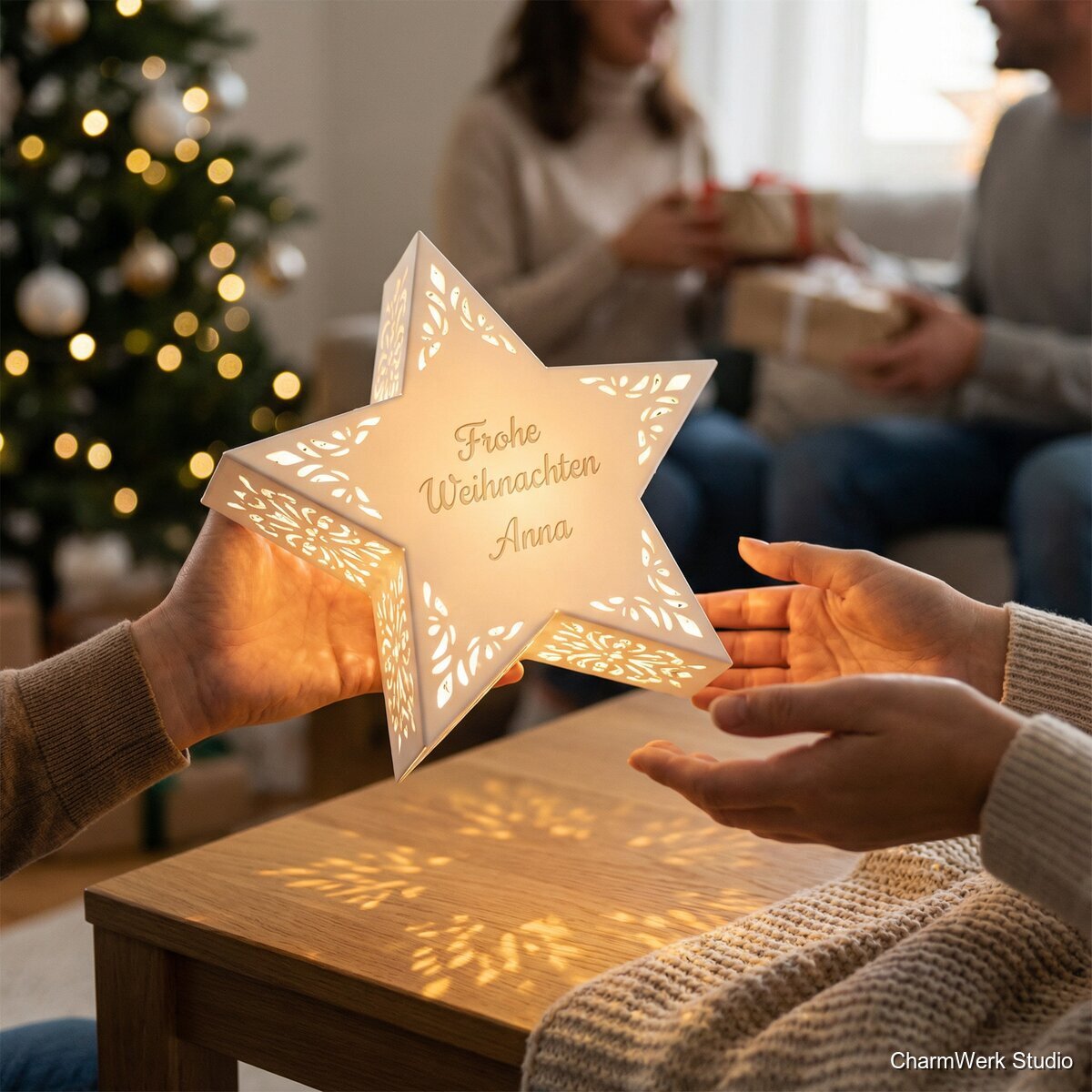 Weihnachtsstern-Lampenschirm für warmes Ambientelicht - Lifestyle